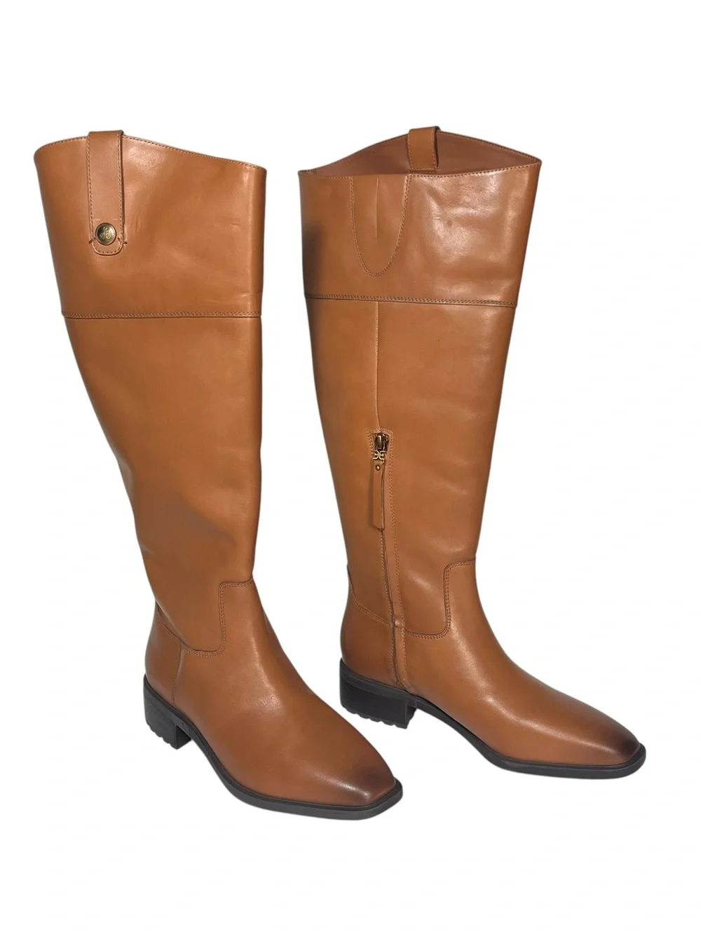 Sam Edelman Drina Leather Wide Calf Knee High Tall Riding Boots